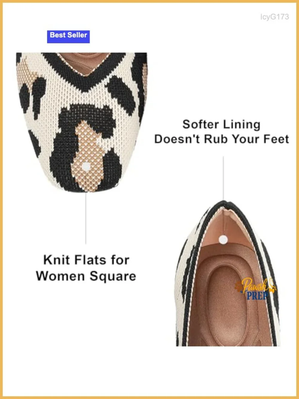 Women's Square Toe Knit Ballet Flats with Adjustable Ankle Strap, Washable Mary
